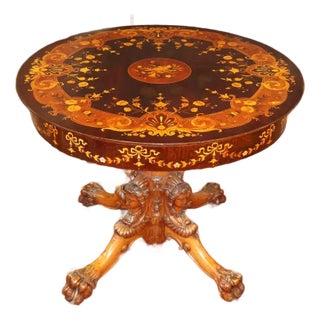 Late 19th Century Renaissance Revival Mahogany Inlaid Center Table Att to Horner For Sale