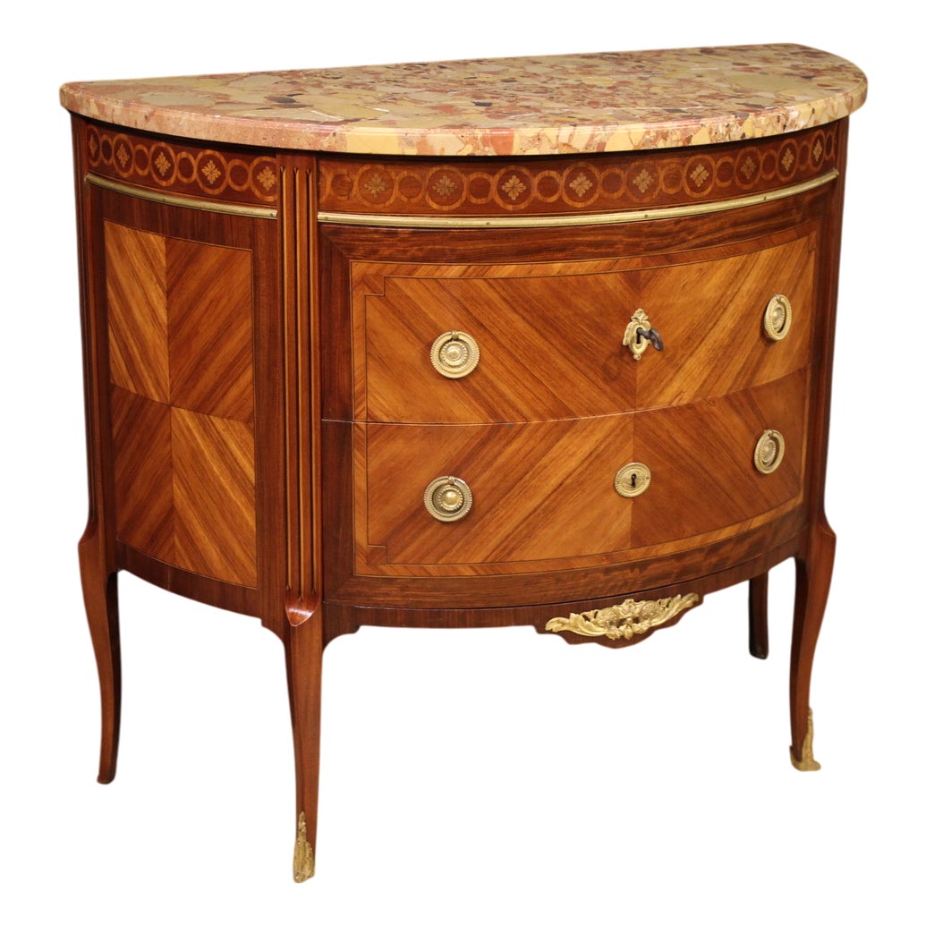 French Louis XVIi Style Half-Moon Commode, 1920 | Chairish