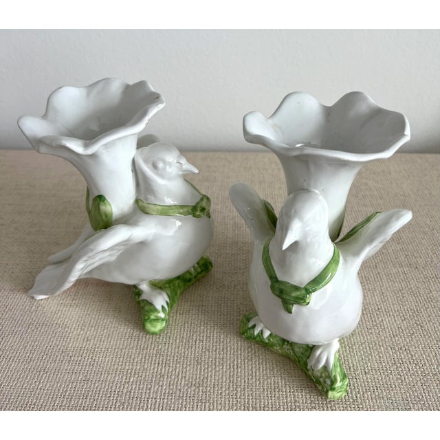 Vintage Blanc De Chine Bird Vases - a Pair For Sale - Image 9 of 12