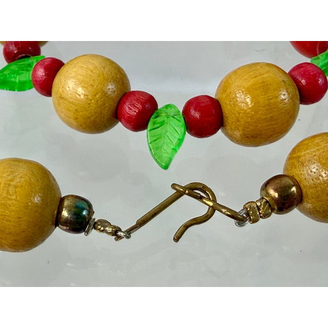Green Murano Blown Art Glass Tutti Frutti Lampwork Fruit Salad 28” Necklace Tiki Party For Sale - Image 8 of 9