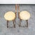 Mid Century Modern Bar Stools Set 2 Brown Swivel Wood American Vintage Tan MCM For Sale In Sacramento - Image 6 of 12