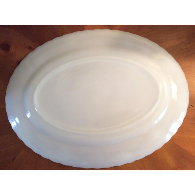 Vintage 24k Gold Rimmed Milk Glass Platter For Sale - Image 12 of 13