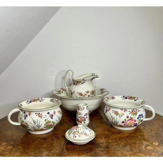 Antique Edwardian Ceramic Bathroom Set, 1900, Set of 6 For Sale - Image 9 of 9