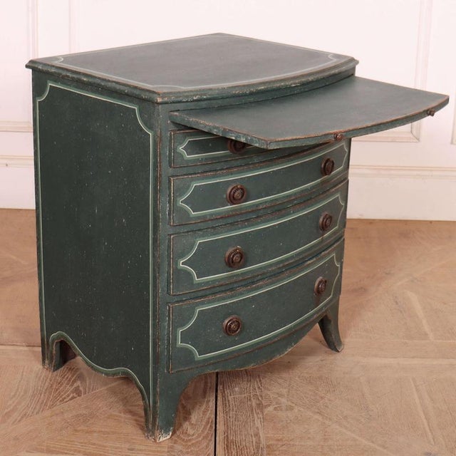 Wood Vintage English Bowfront Bedside Chest of Drawers, 1890s For Sale - Image 7 of 10