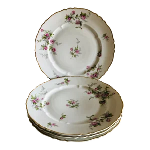 Vintage Haviland French "Sylvia" Pattern Dinner Plates S/4