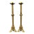 Antique French Gothic Revival Gilt Brass Altar Candlesticks – Pair, 24 Inches For Sale