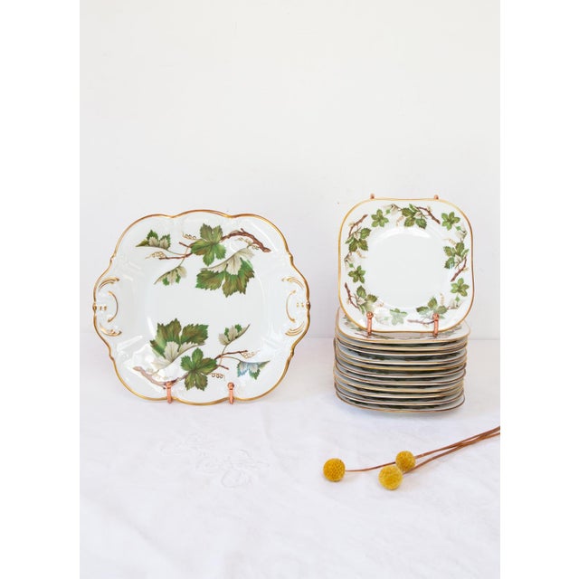 Swedish Porcelain Vinranka Dessert Set by Hackefors, 1970s, Set of 13 For Sale - Image 3 of 6