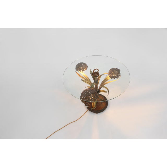 Hollywood Regency French Coffee Table with Lightning in Brass Flowers, 1950s For Sale - Image 9 of 18