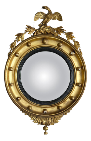 Antique English Convex Mirror, 1800s