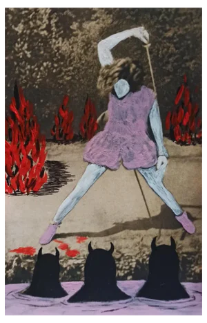 Natia Sapanadze, Saint Georgina, 2020s, Mixed Media on Paper, Framed