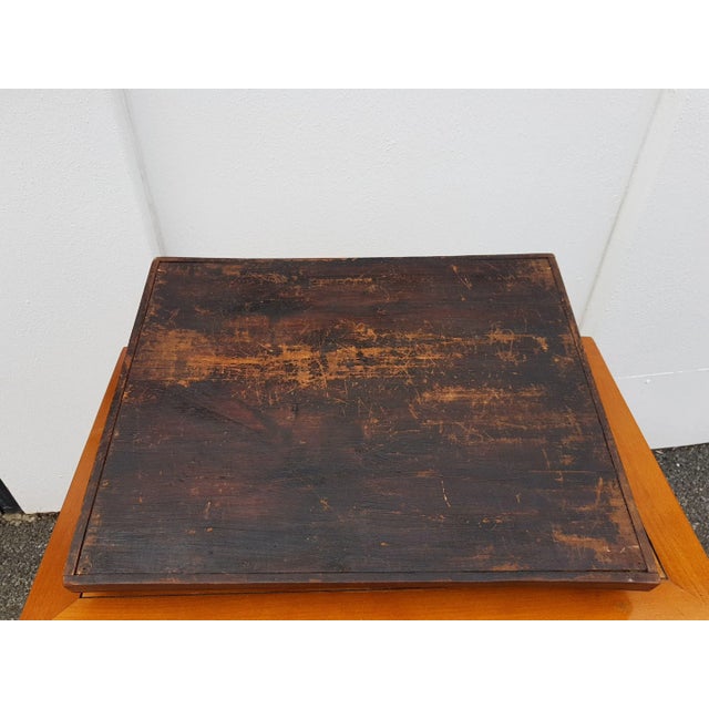 Brown Vintage Handmade Artisan Wood Tray For Sale - Image 8 of 8