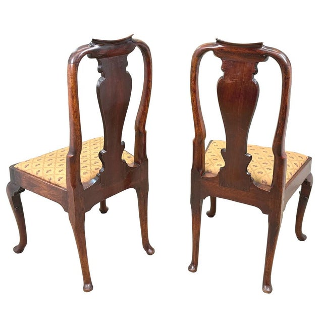 Wood Antique Queen Anne Walnut Dining Chairs, 1710, Set of 6 For Sale - Image 7 of 18