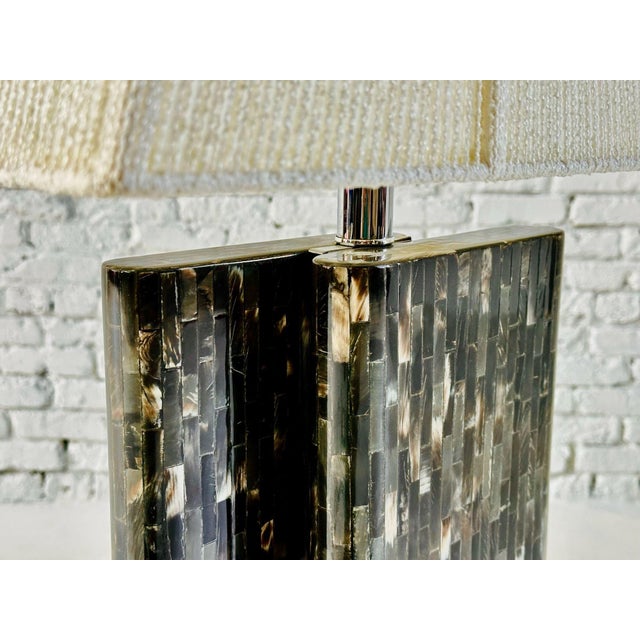 1970s Enrique Garcel Tessellated Horn Table Lamp, 1970 For Sale - Image 5 of 8