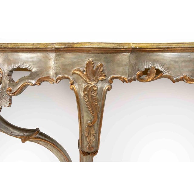 Wood 19th Century Italian Wall Console Table For Sale - Image 7 of 8