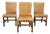 English Chairs in Beech and Imitation Leather, 1980s, Set of 4 For Sale