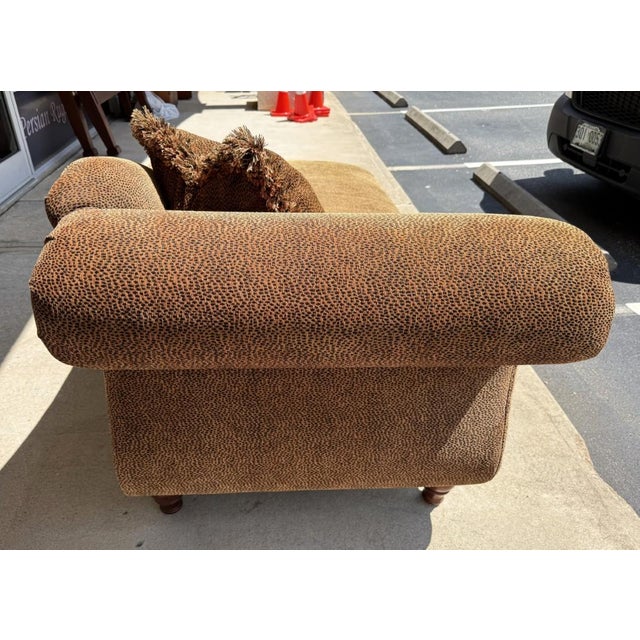 Textile Late 20th Century Leopard Print Upholstered Chaise Lounge With Pillow For Sale - Image 7 of 10