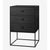 49 black ash frame sideboard with 3 drawers by Lassen. Dimensions: D 49 x W 42 x H 77 cm Materials: Finér, Melamin,...