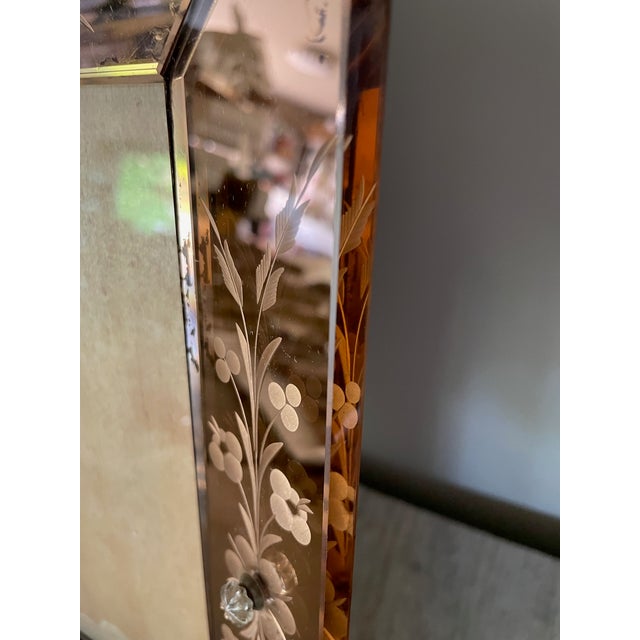 Pink Mirrored Picture Frame, 1950s For Sale - Image 4 of 7