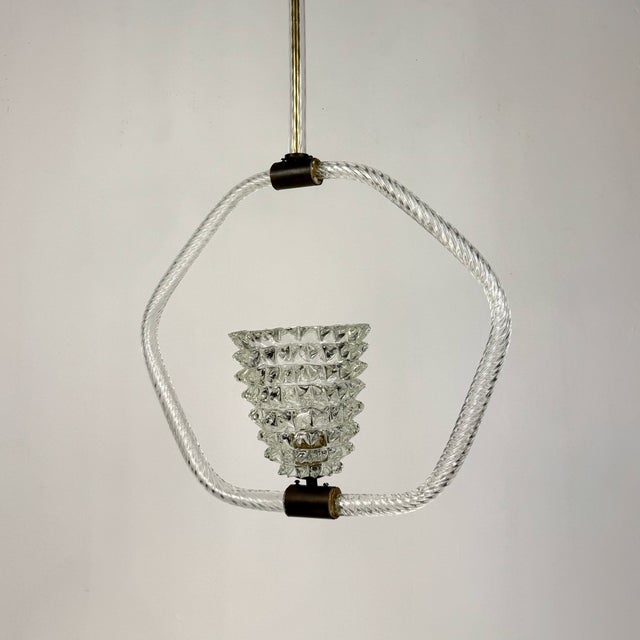 Murano Rostrato Glass Pendant Lamp from Barovier & Toso, 1940s For Sale - Image 12 of 14