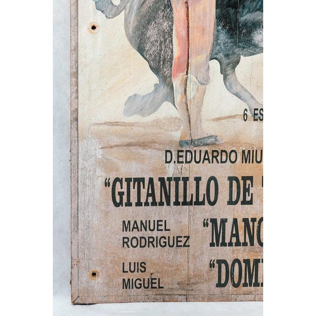 Historic Hand-Painted Manolete's Final Bullfight Sign, 1947 For Sale - Image 6 of 10