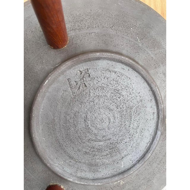 Mid-Century Modern Ceramic Flower Table with Teak Legs, 1963 For Sale - Image 9 of 10