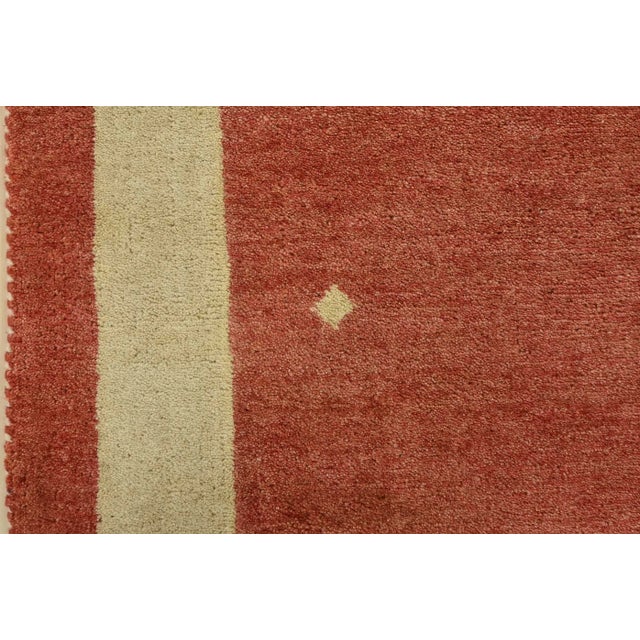 Red Gabbeh Runner 2’11” X 9’8” Red Wool Contemporary Hand-Knotted Rug For Sale - Image 8 of 12