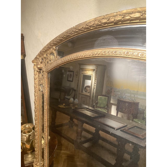Antique French Louis XV Style Full Length Giltwood Pier Mirrors, 19th Century, Set of 2 For Sale - Image 6 of 18