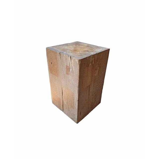 Teak Wood Pedestal Crafted in Java, Indonesia For Sale - Image 4 of 6