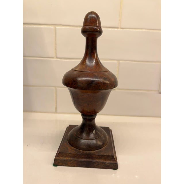 Vintage Heavy Bronze Cast Iron Finial Door Stop / Book End / Decorative Piece For Sale - Image 4 of 6
