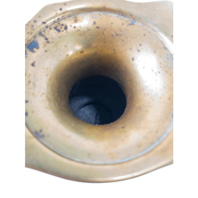 Gold 19th Century Chinese Neolithic Style Bronze Two Handled Vase For Sale - Image 8 of 13