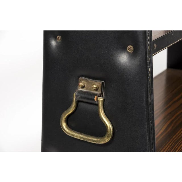 1950s Leather Covered Shelf by Jacques Adnet, 1950 For Sale - Image 5 of 10