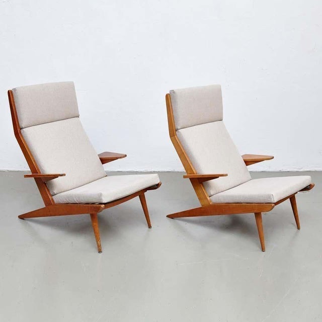 High back lounge chairs by Koene Oberman, circa 1960. Originated in Denmark In good original condition, with minor wear...