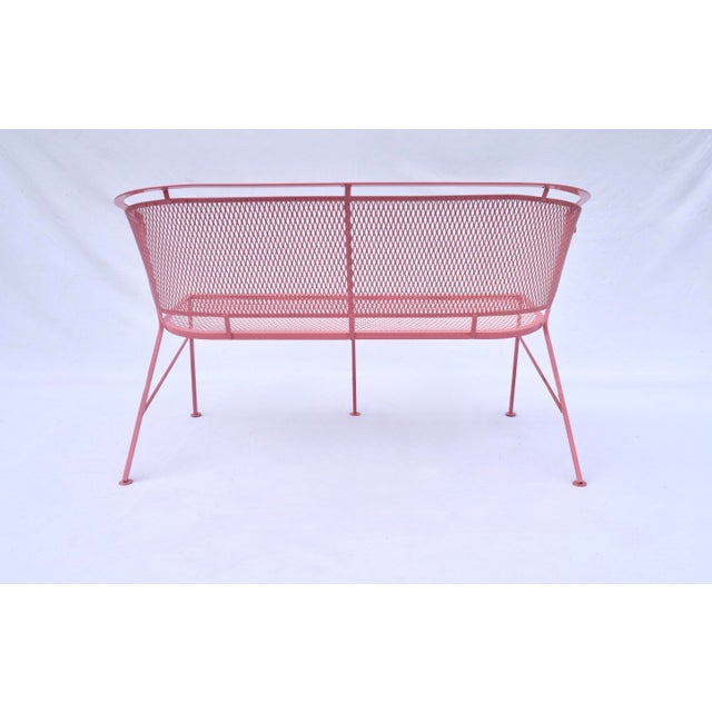 Mid-Century Modern Settee by Salterini, Flamingo Pink, Usa, 1960s For Sale - Image 10 of 10