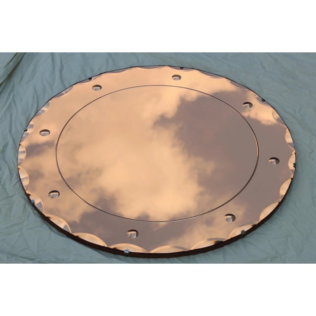 Mid-Century Modern 1950s French Peach Color Mirror For Sale - Image 3 of 8