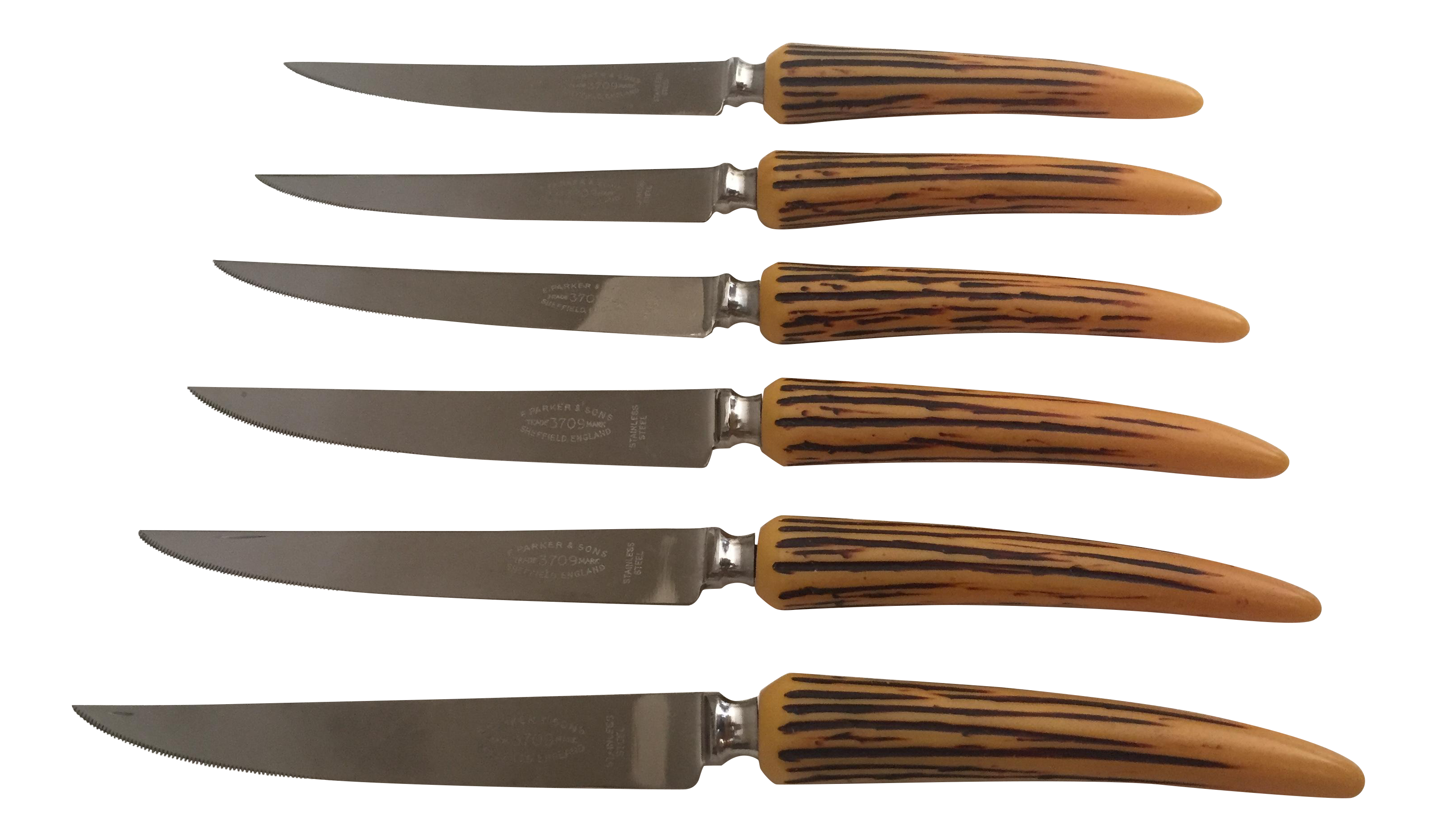 1950s Vintage E Parker Sons Bakelite Stainless Steel Steak Knives S 6 Chairish