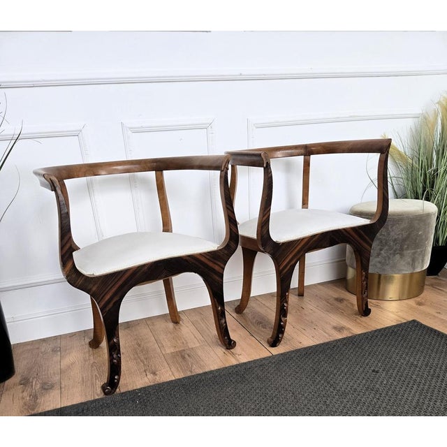 Mid-Century Art Deco Italian Briar Wood Lounge Armchair, 1940s For Sale - Image 4 of 12