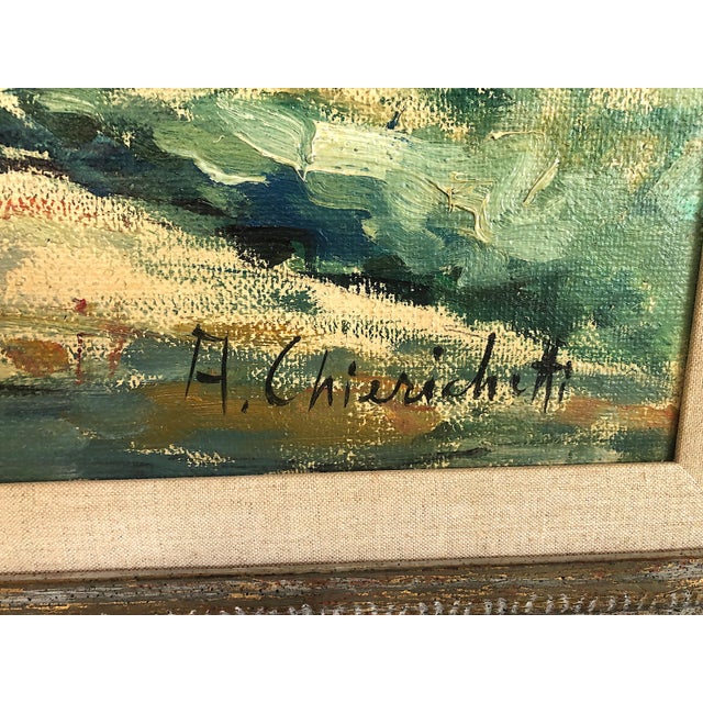 Textile Signed Italian Post Impressionist Painting of Harness Racing by A. Chierichetti For Sale - Image 7 of 8