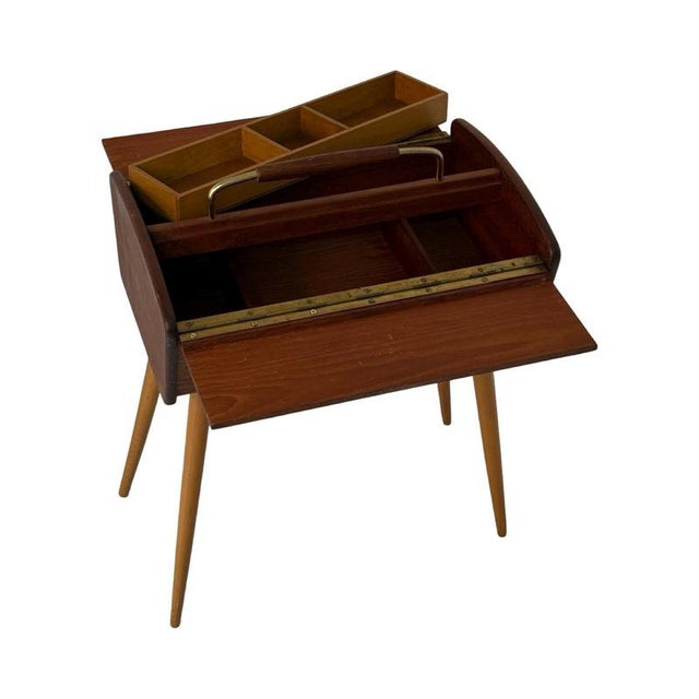 Vintage Scandinavian Sewing Box in Teak wood, Denmark, 1960s For Sale - Image 6 of 8