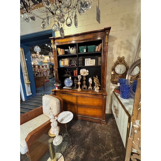 Pair of French Empire Walnut Display Cabinets For Sale In Dallas - Image 6 of 11