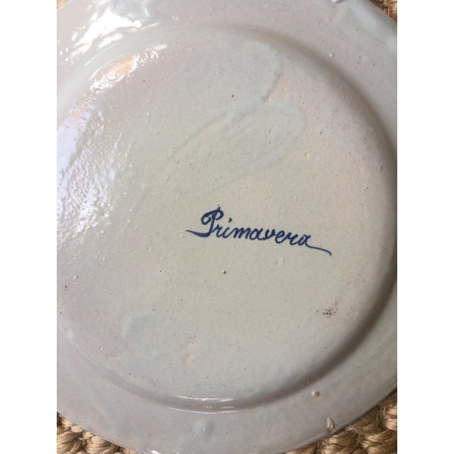 Ceramic Vintage French Faience Ceramic Cockatoo Plate For Sale - Image 7 of 8