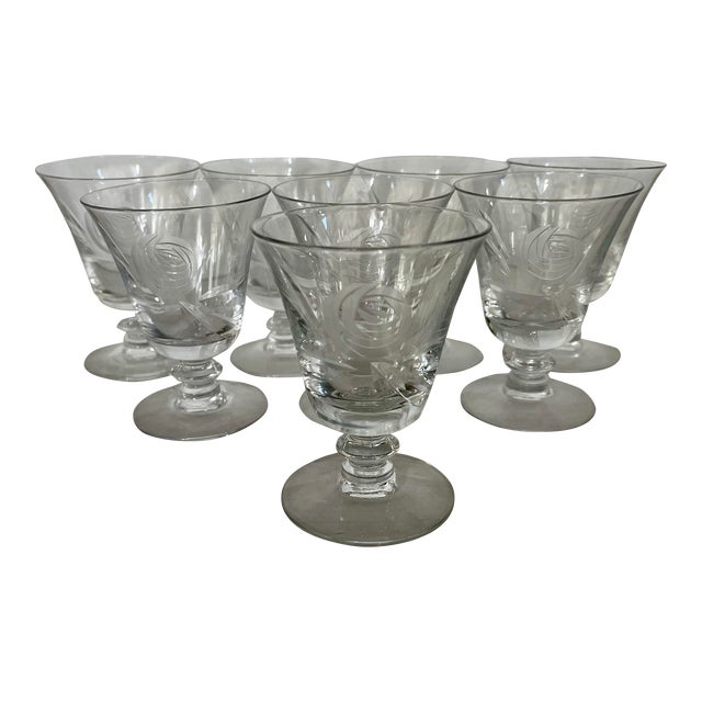 1950s Vintage Fostoria Cordial Glasses - Set of 8 For Sale