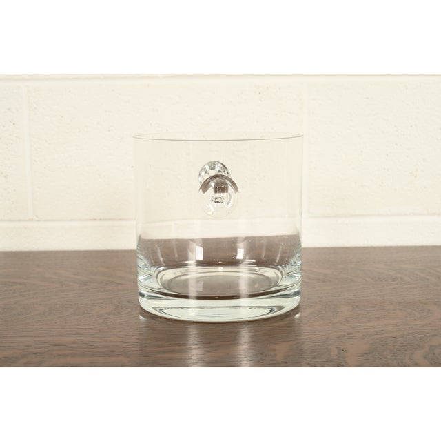 Transparent Late 20th Century Tiffany & Co. Modern Clear Crystal Champagne Ice Bucket With Scrolled Handles For Sale - Image 8 of 15