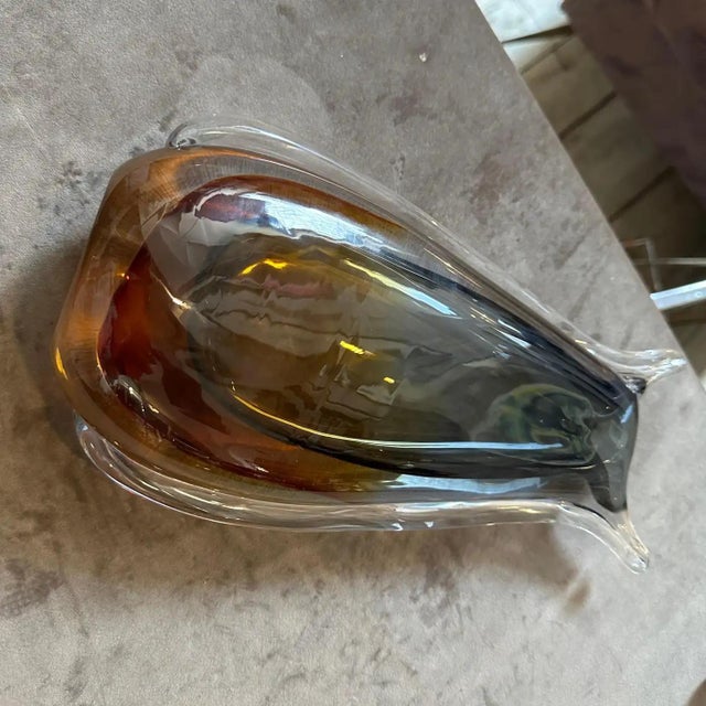 1970s Modern Green and Brown Sommerso Murano Glass Vase by Seguso For Sale - Image 10 of 13