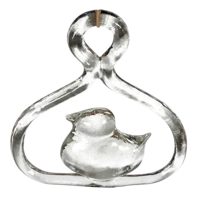 Vintage Swedish Bird Window Decoration in Glass by Bertil Vallien for Kosta Boda, 1970s For Sale