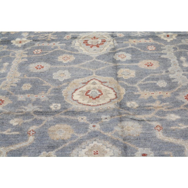 Turkish Turkish Oushak Hand Knotted Wool Rug, 9'x12'4" For Sale - Image 3 of 5