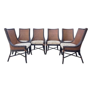 Palm Beach Double Cane Rattan Dining Chairs by Artistica, Set of 6 | Naples Style For Sale