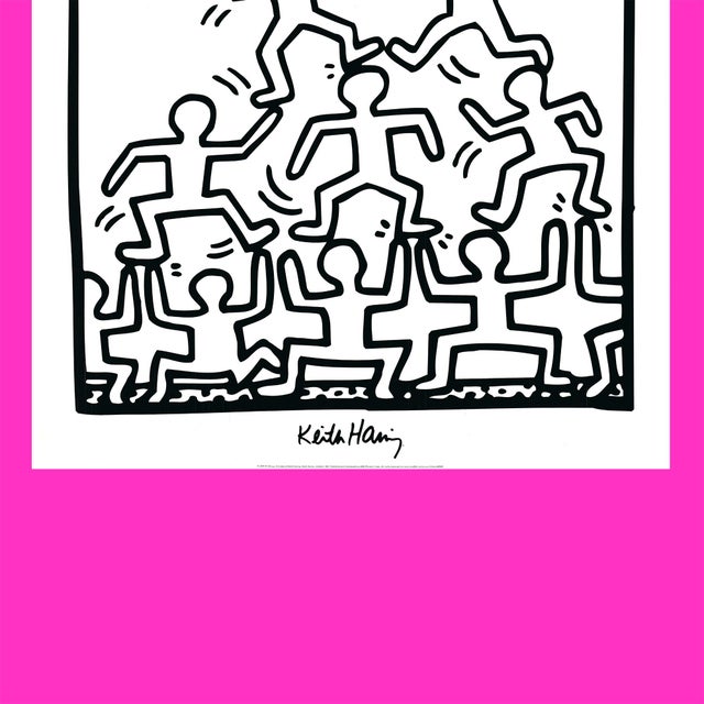 1990s After Keith Haring - Untitled (One Man Show / Community) Vintage Fine Art Print Offset Lithography Poster 90s For Sale - Image 6 of 8