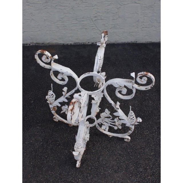 Vintage Italian Style Painted Wrought Iron Garden Plant Stand or Table Base For Sale - Image 9 of 16