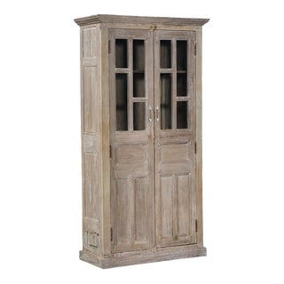 Vintage Anglo-Indian Teak Wood Armoire For Sale