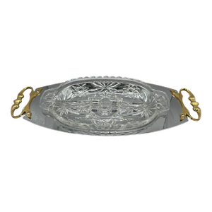Vintage Kromex Glass and Chrome Divided Tray